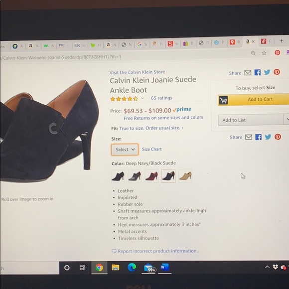 CALVIN KLEIN JOANIE SUEDE ANKLE BOOTIE 11 NWOT NIB - Picture 10 of 10